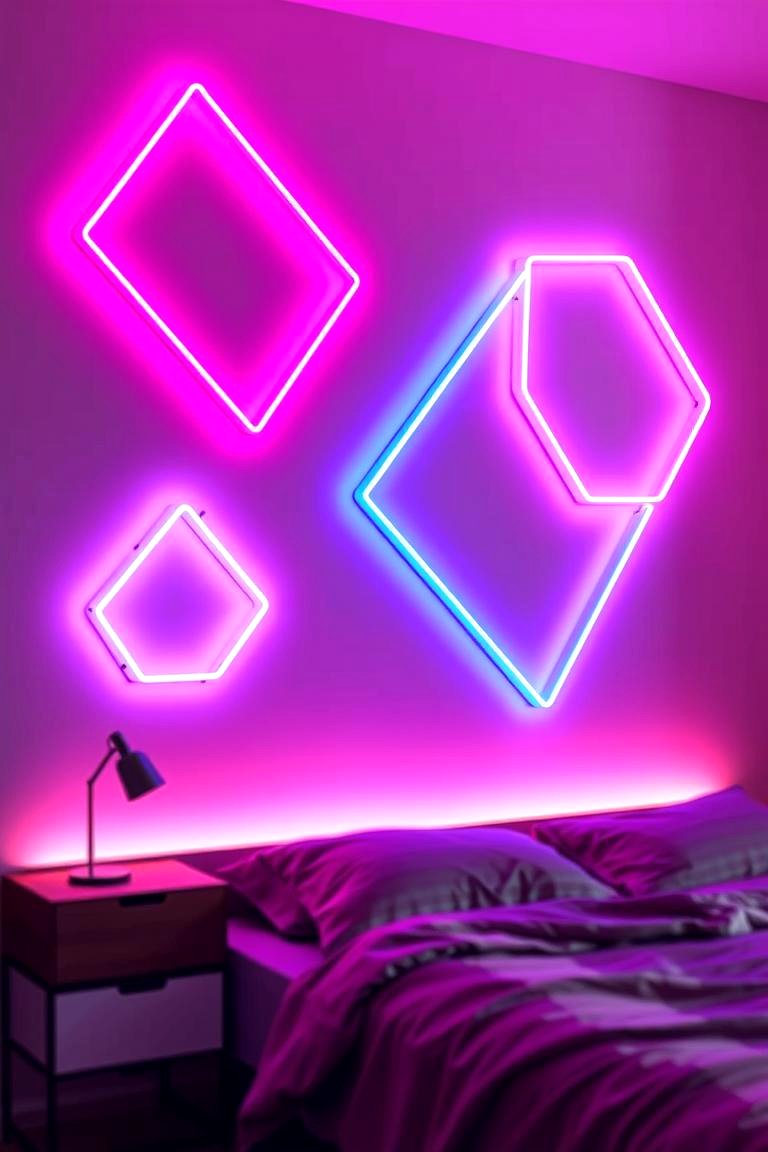 Neon Wall Art - 24 Neon Bedroom Ideas