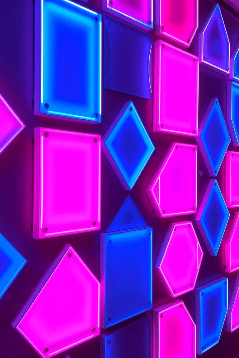 Neon Wall Panels - 24 Neon Bedroom Ideas