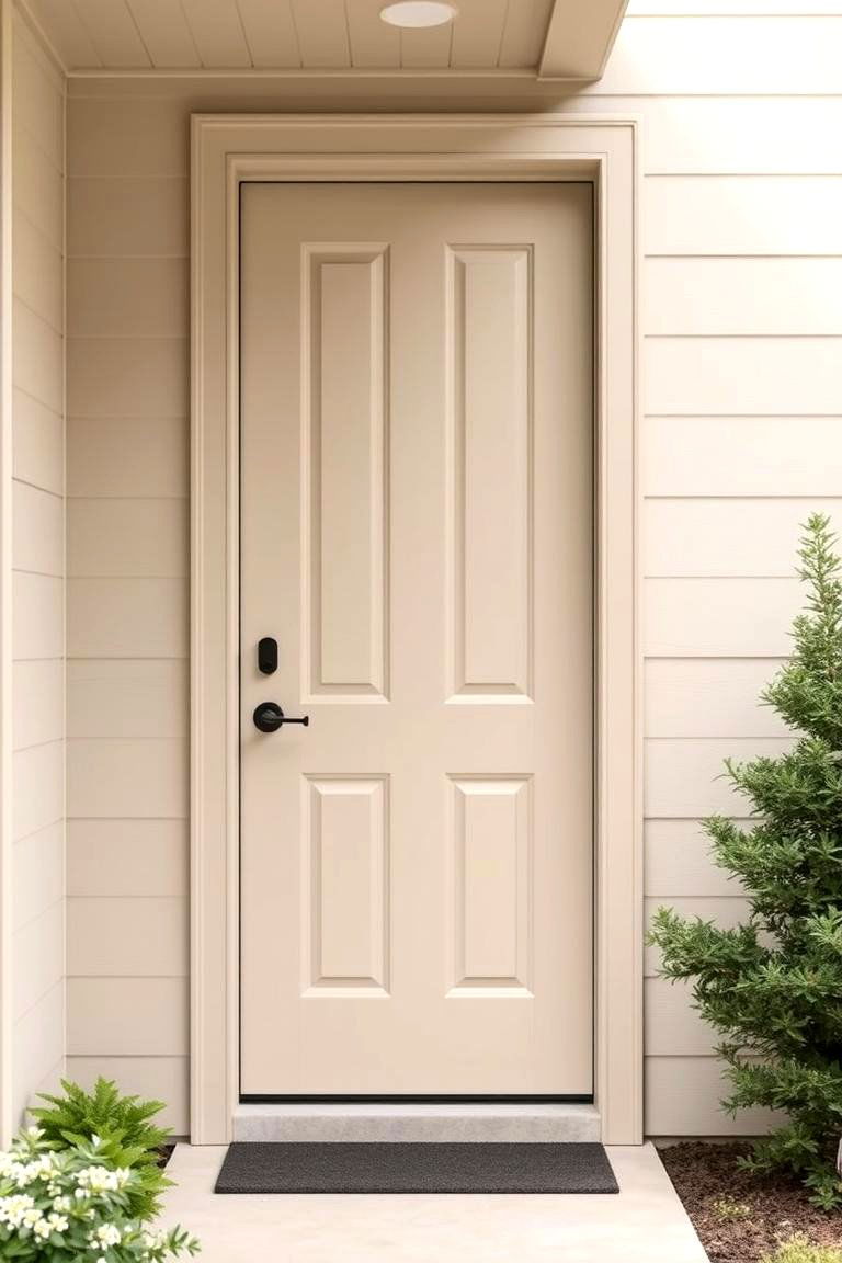 Neutral Beige for a Subtle Elegant Look - 24 Front Door Color Ideas