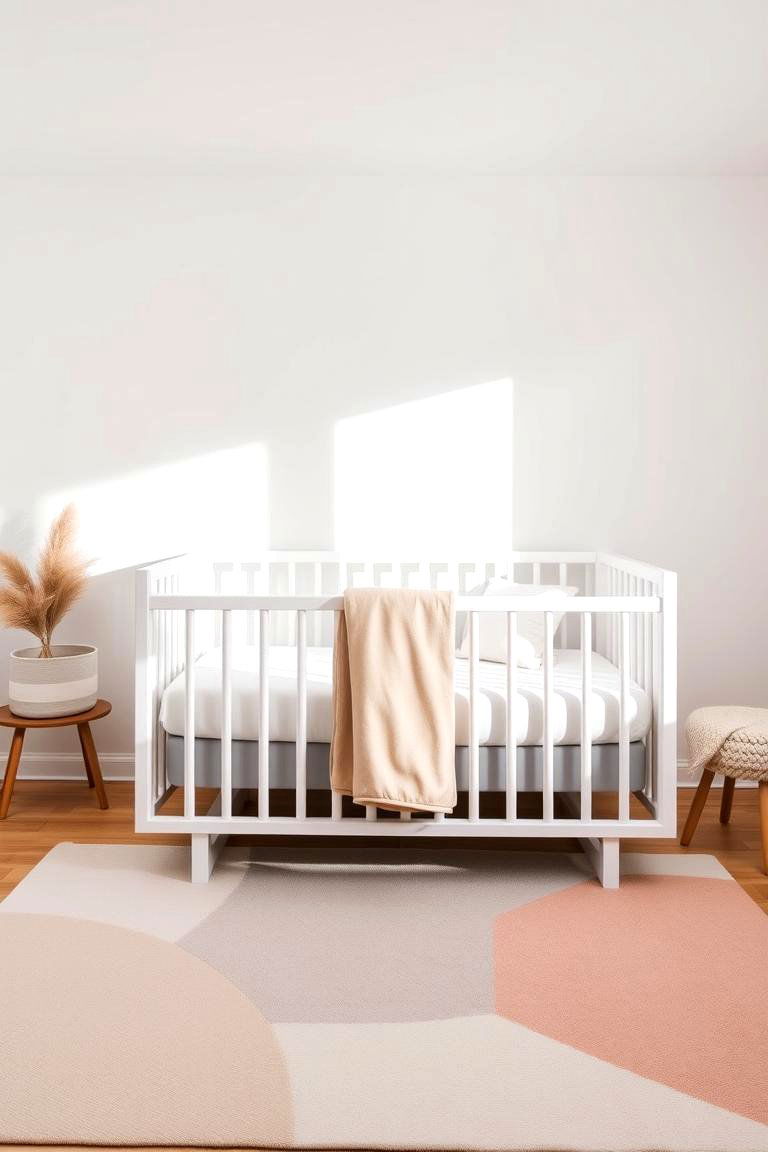 Neutral Color Blocked Bedding - 24 Neutral Nursery Ideas