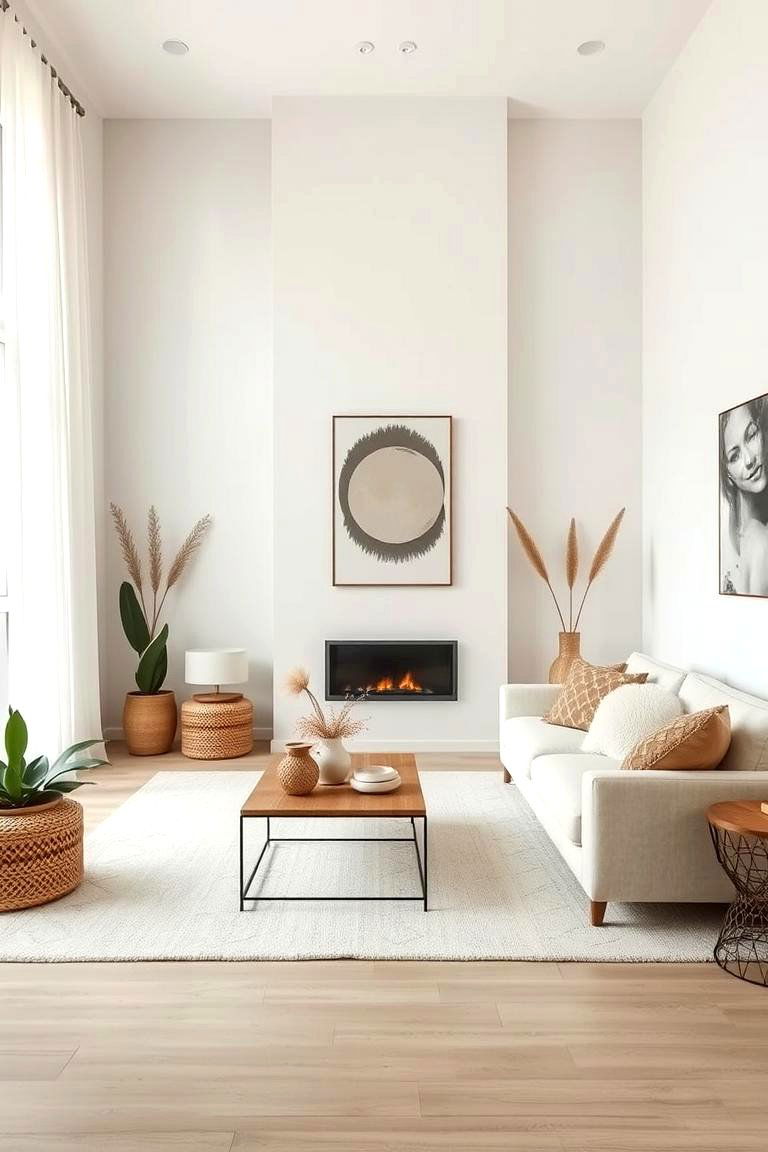Neutral Color Palette - 24 Minimalist Modern Boho Living Room Ideas