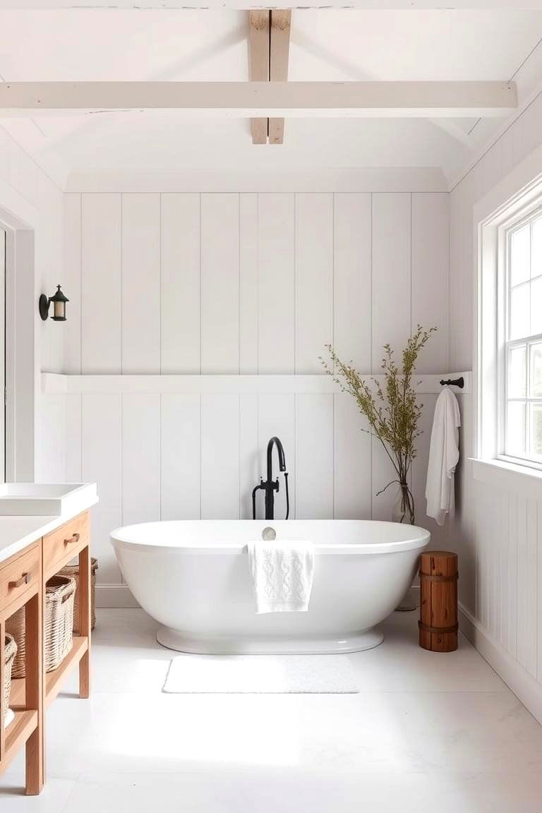 Neutral Color Palette for a Relaxing Vibe - 24 Farmhouse Bathroom Ideas