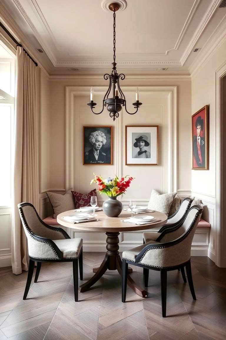 Neutral Color Palette with Pops of Color - 24 Parisian Dining Room Ideas
