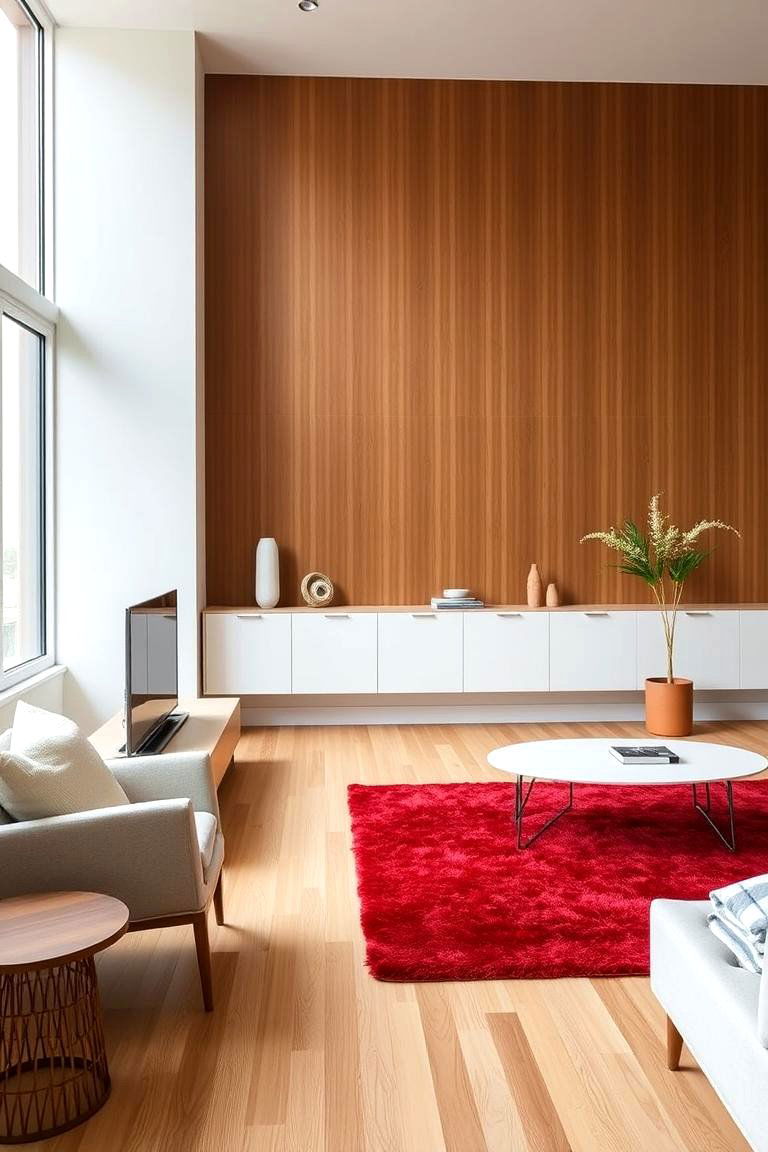 Neutral Floors with Bold Accents - 24 Bauhaus Interior Design Ideas