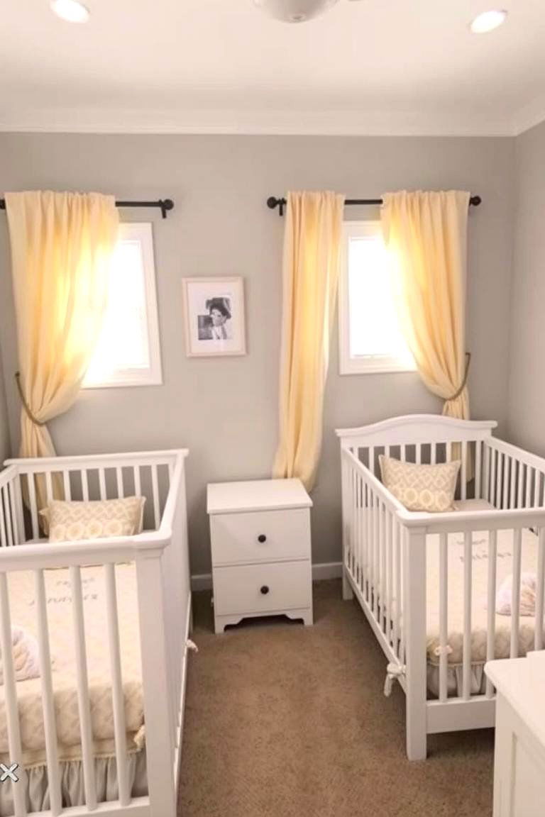 Neutral Palette with Pops of Color - 24 Twin Nursery Ideas
