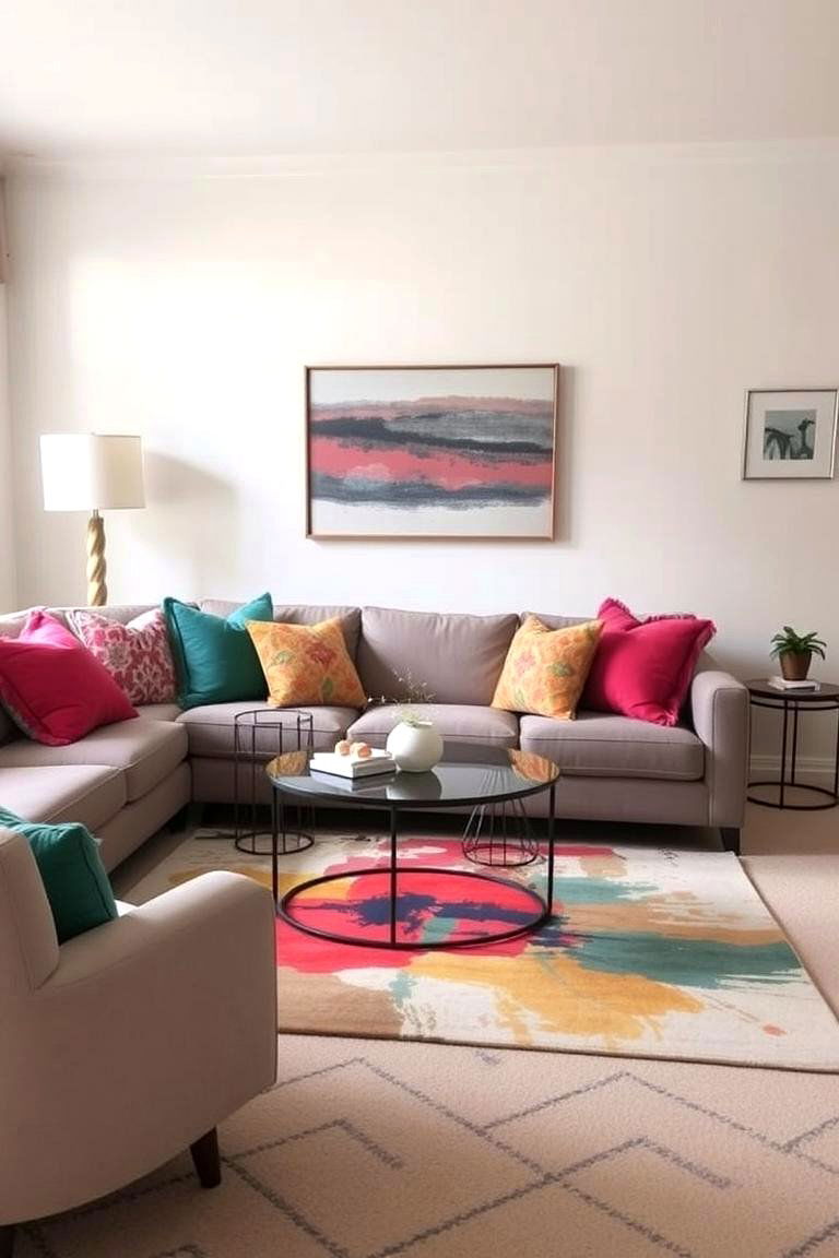 Neutral Palettes with Pops of Color - 24 Cozy Living Room Ideas