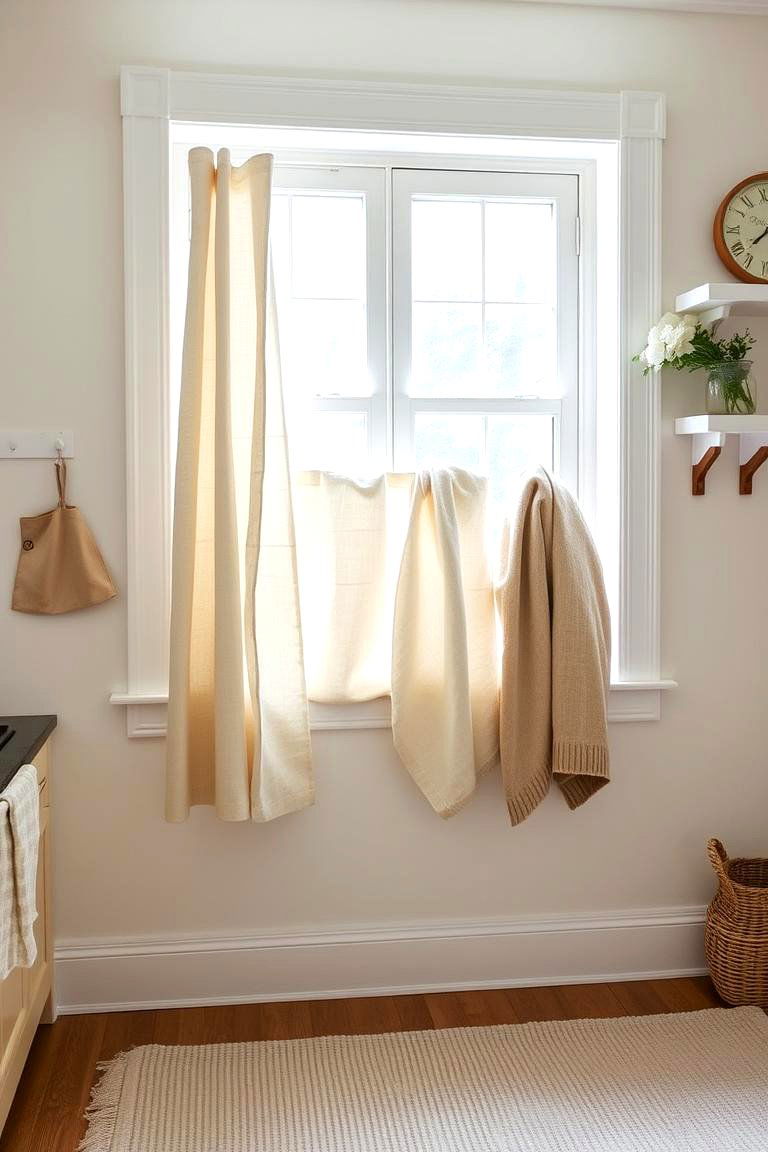 Neutral Textiles for a Soft Welcoming Feel - 24 Farmhouse Kitchen Ideas