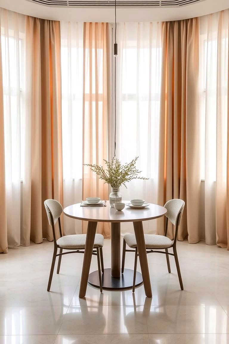 Neutral Toned Curtains - 24 Dining Room Curtain Ideas