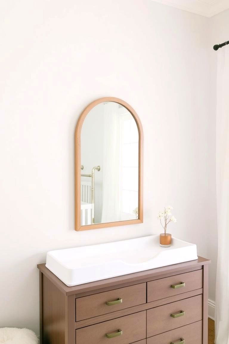 Neutral Toned Wall Mirror - 24 Neutral Nursery Ideas