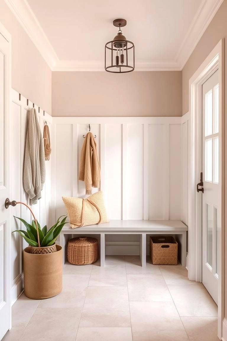 Neutral Tones for a Relaxed and Timeless Style - 24 Mudroom Tile Floor Ideas