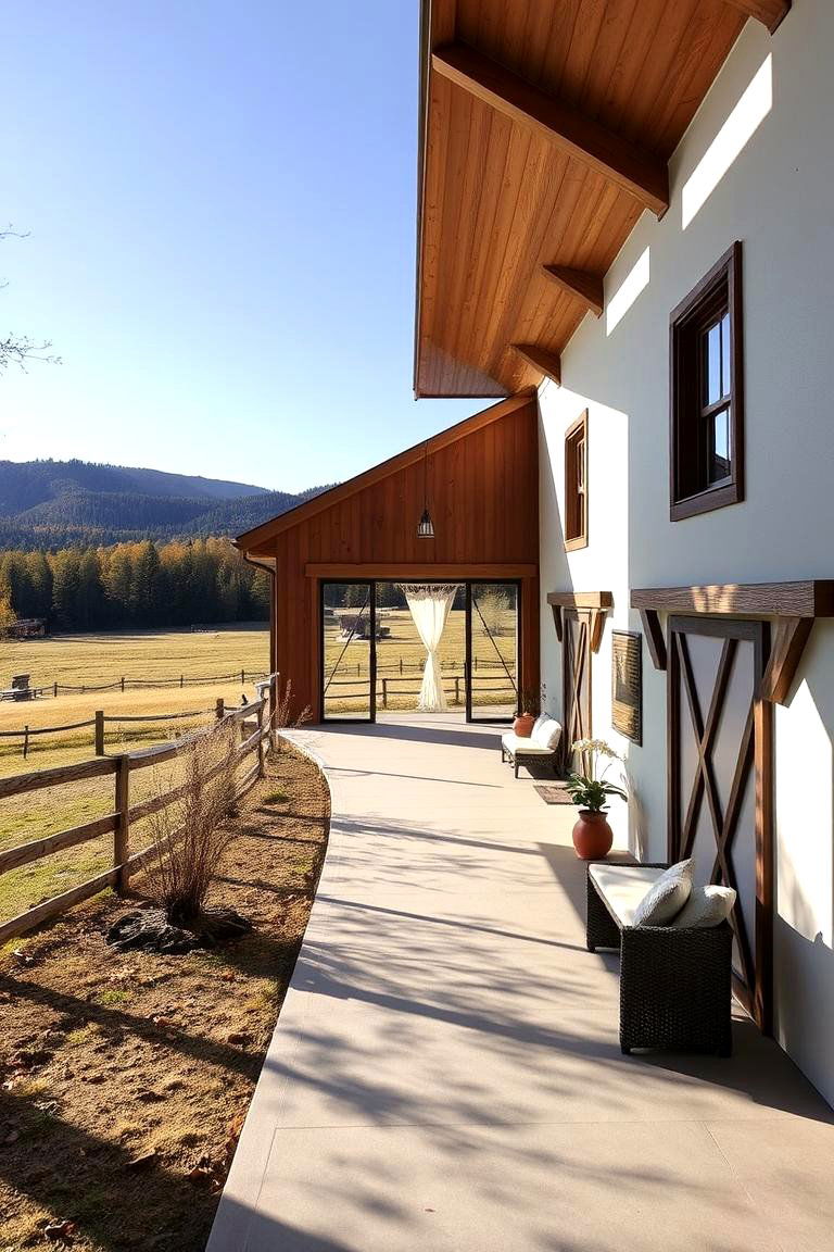 Neutral Tones with Natural Elements - 24 Barndominium Exterior Ideas