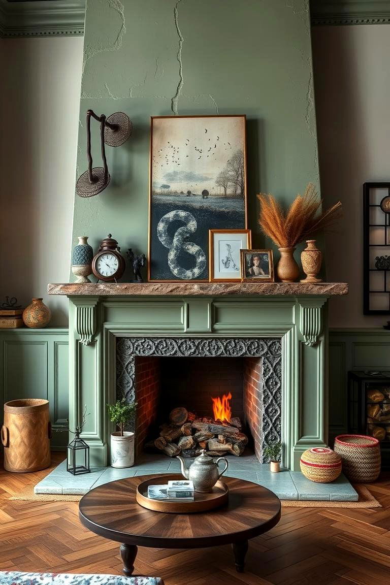 Nevertheless Artistic Sage Green Fusion Inspires - 24 Sage Green Fireplace Ideas