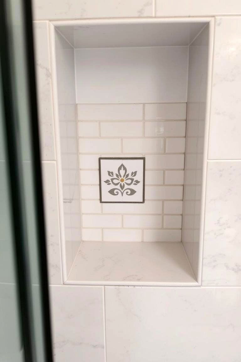 Niche with Decorative Inlay - 24 Shower Niche Ideas
