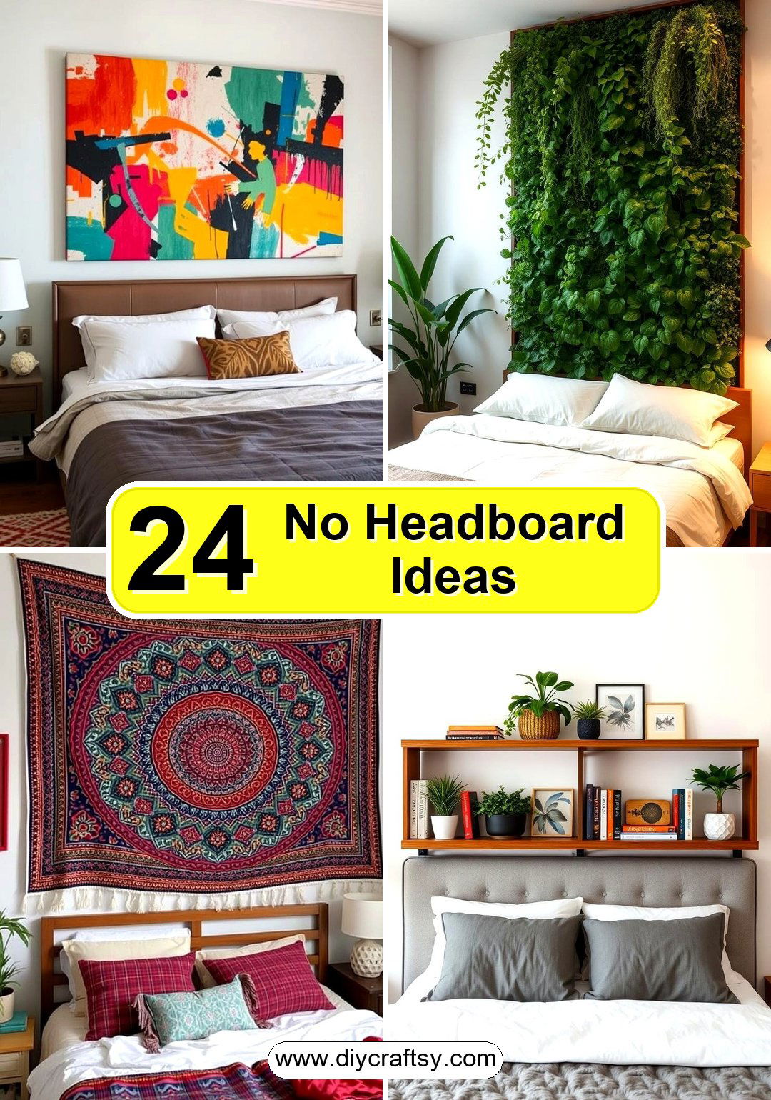 No Headboard Ideas