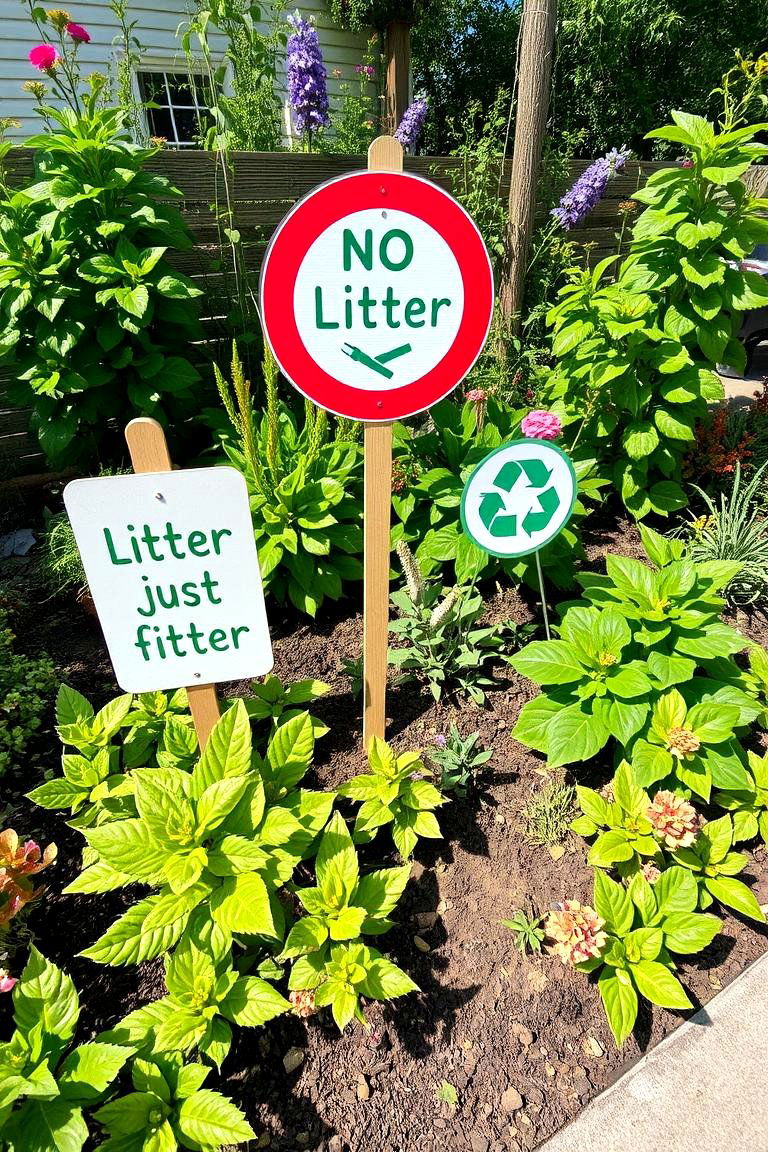 No Litter Just Fitter - 24 Funny Garden Sign Ideas