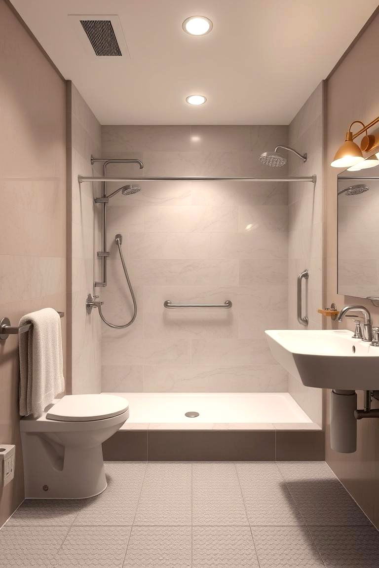 Non Slip Flooring and Safety Features - 24 Family Bathroom Ideas