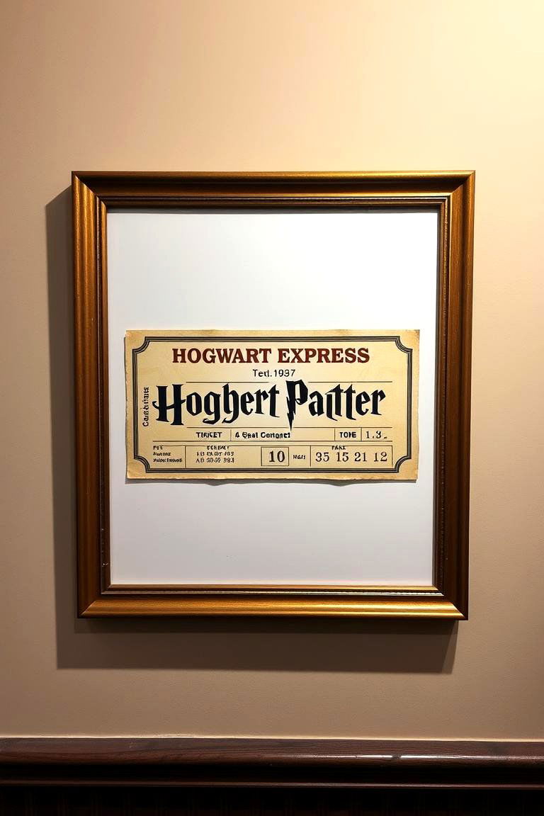 Nostalgic Hogwarts Express Ticket Frame - 24 Harry Potter Decor Ideas