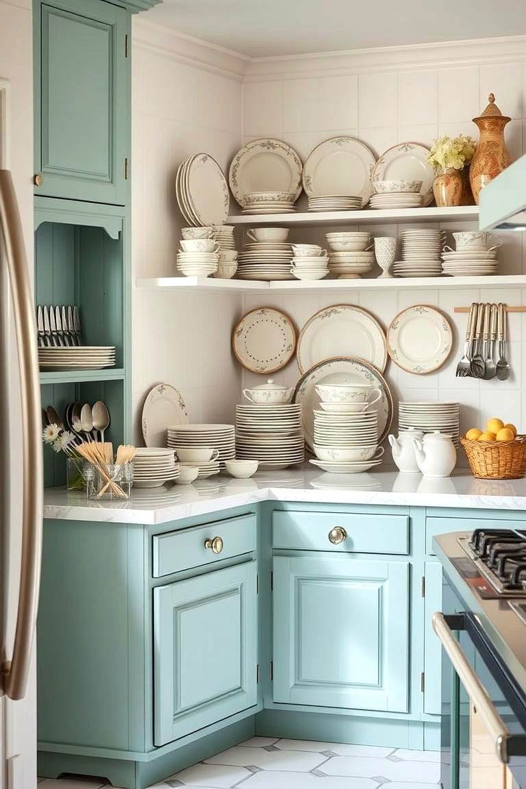 Nostalgic Tableware Display - 24 Vintage Kitchen Ideas