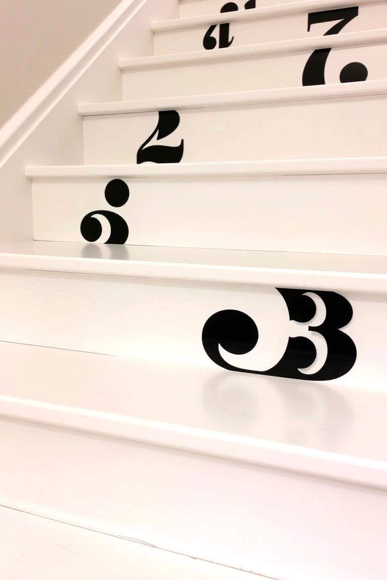 Numbered Stairs - 24 Painted Stair Ideas