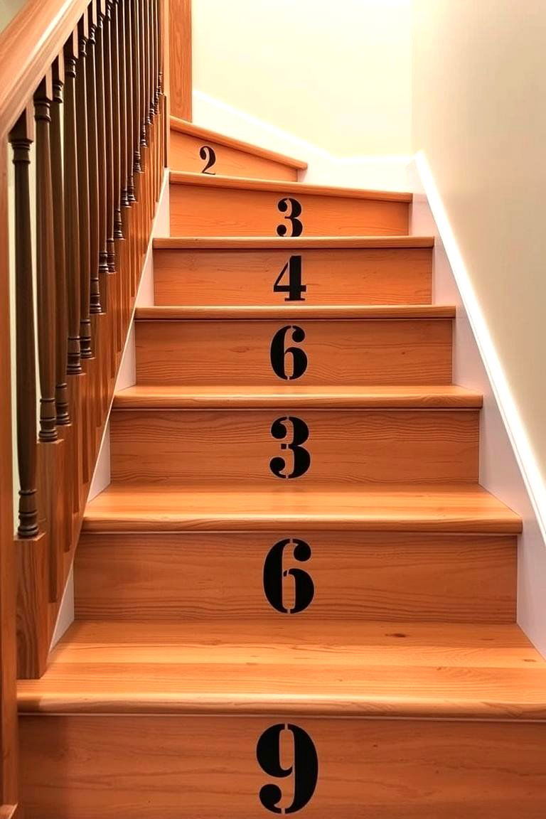 Numbered Steps - 24 Painted Floor Ideas