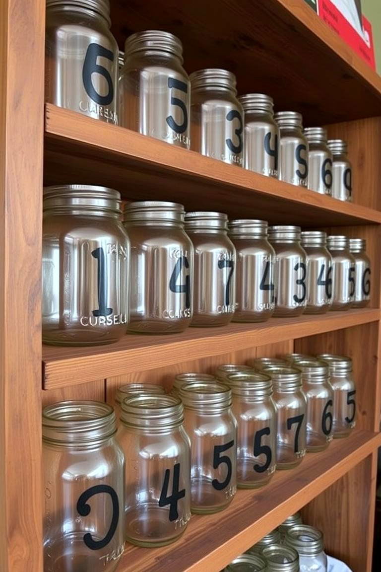 Numbered or Lettered Mason Jar Displays - 24 Mason Jar Centerpiece Ideas
