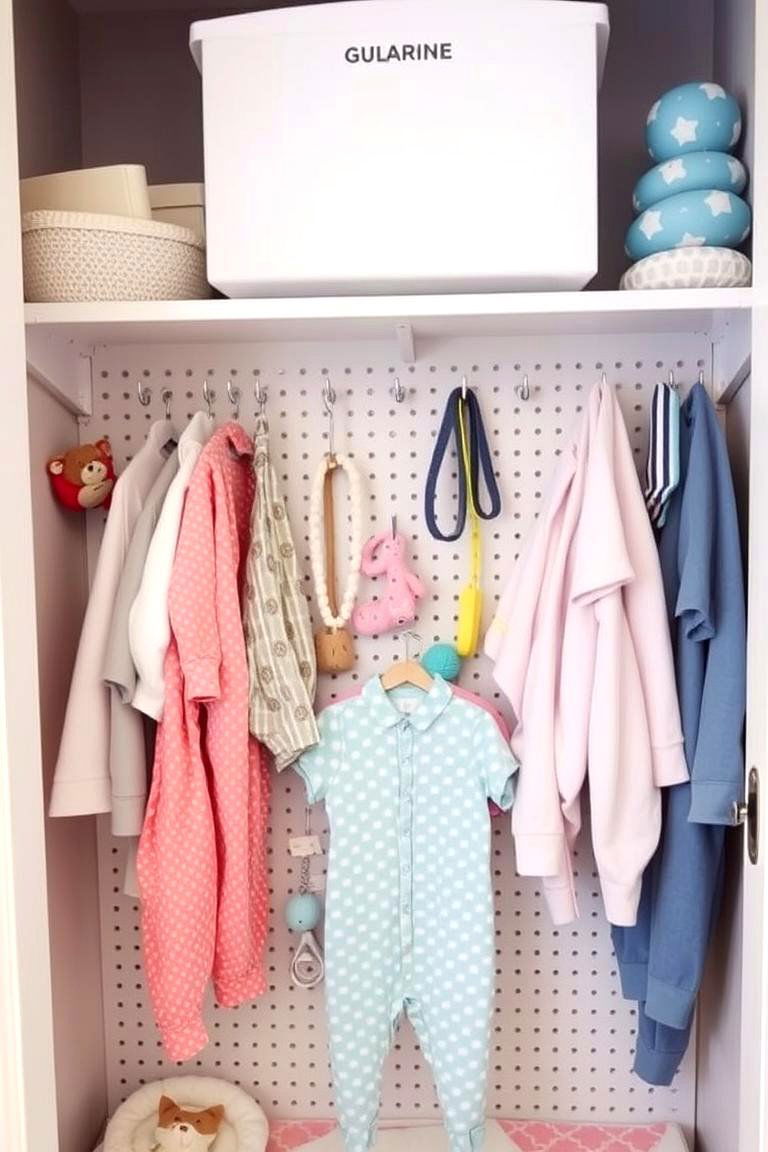 Nursery Closet Pegboard - 24 Nursery Closet Ideas