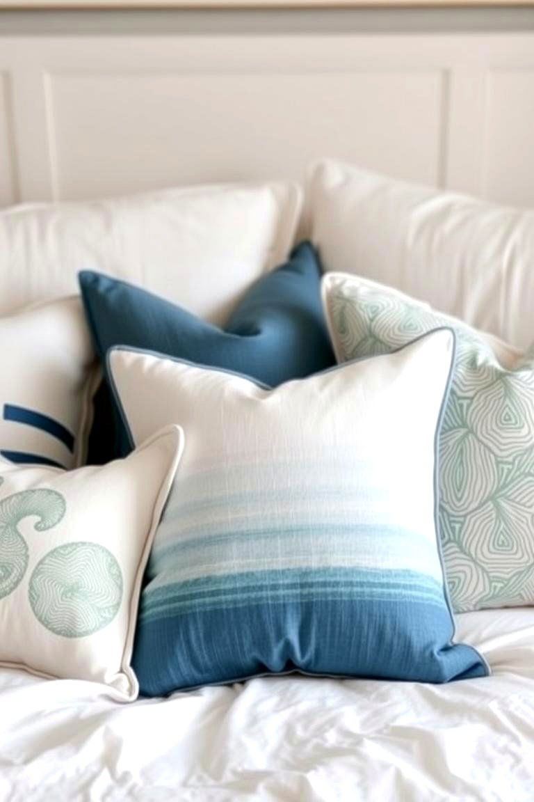 Ocean Inspired Throw Pillows - 24 Coastal Bedroom Ideas