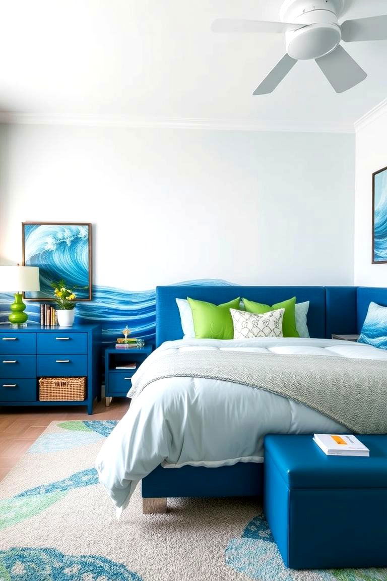 Oceanic Vibes Retreat - 24 blue and green bedroom ideas