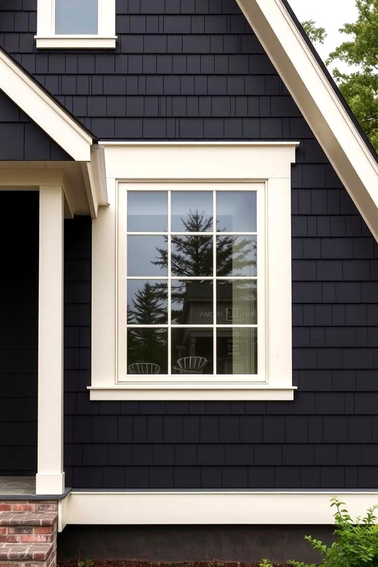 Off White Warmth - 24 Paint Colors for a Modern Black House With Cedar Accents