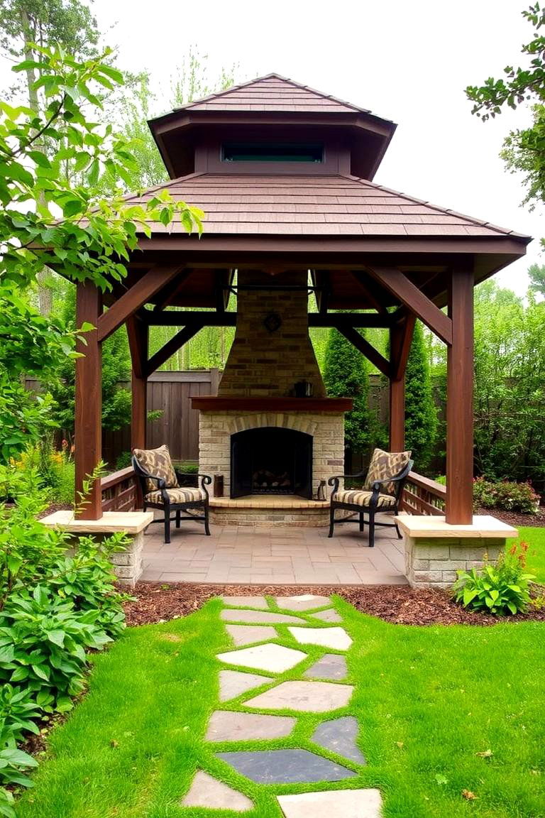 Offering Versatile Entertainment Possibilities - 24 Gazebo With Fireplace