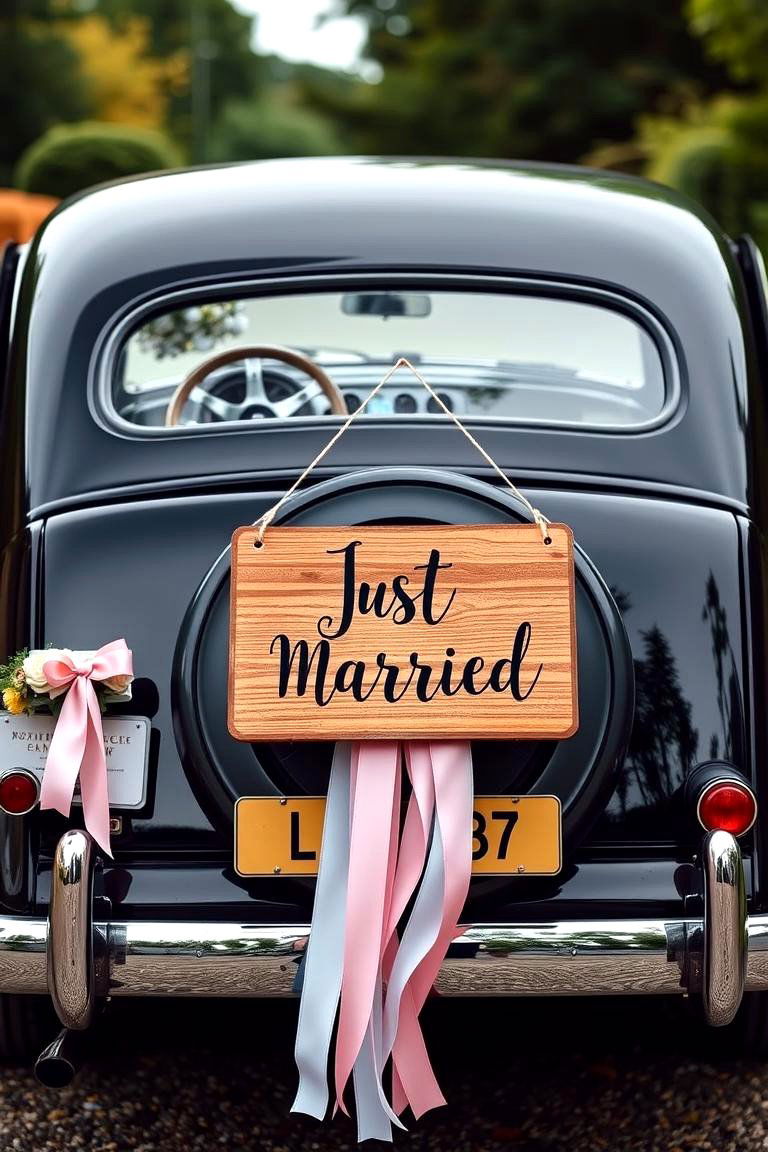 Officially Hitched Just Married Sign - 24 Wedding Sign Ideas