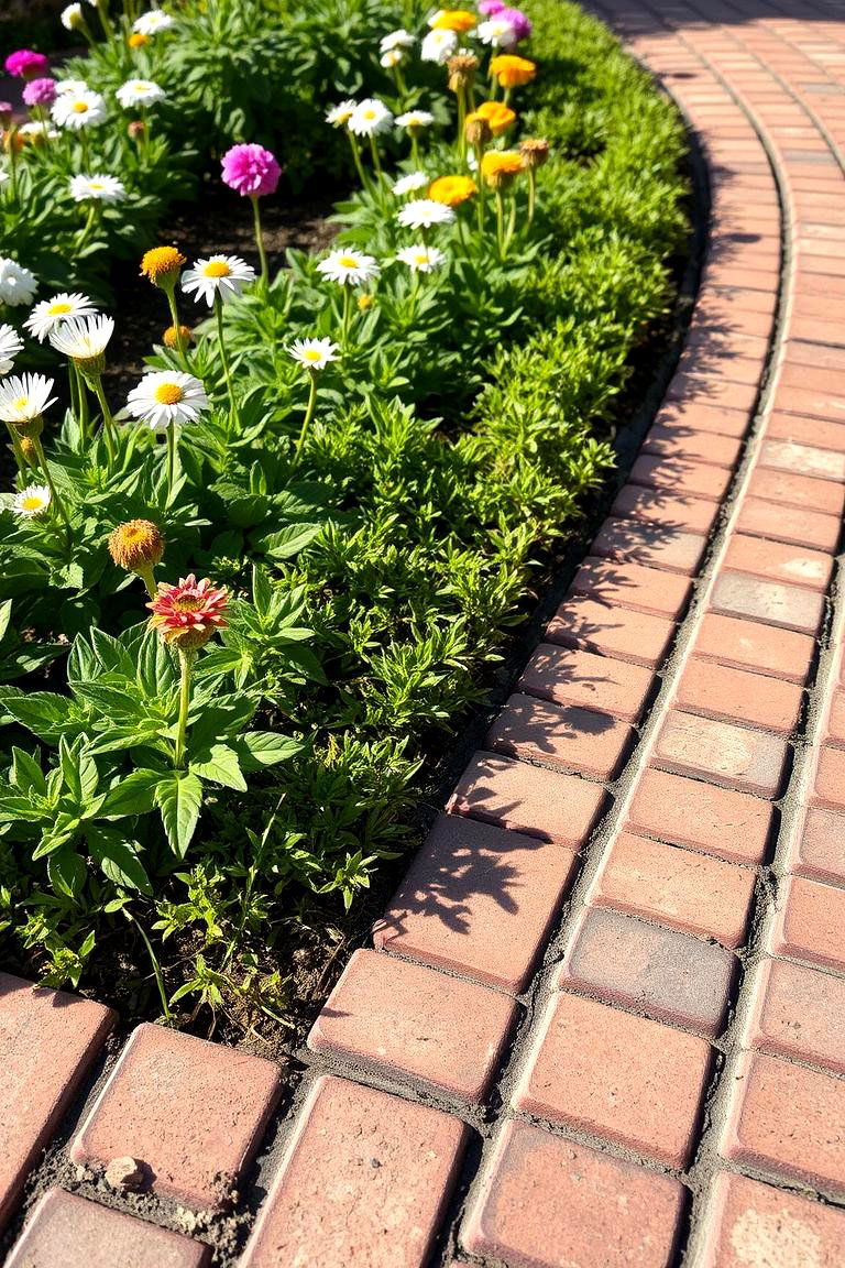 Old Brick Pathway Edging - 24 Recycled Garden Edging Ideas