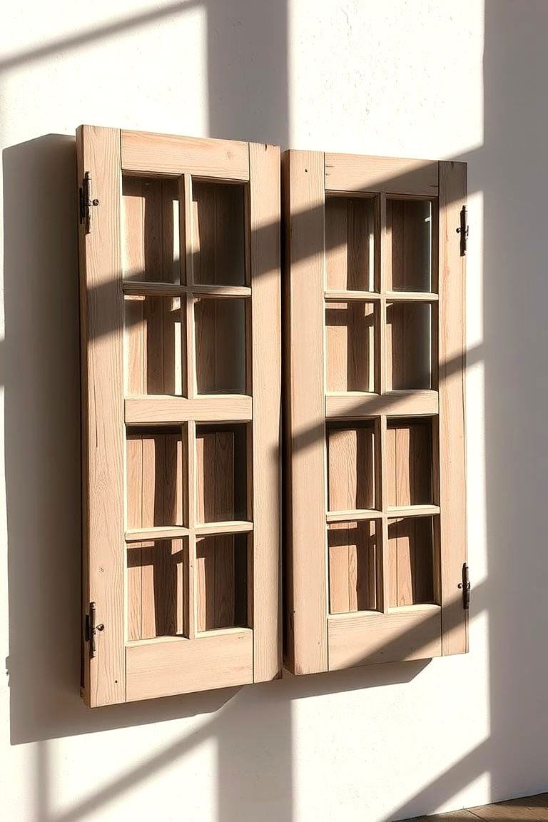 Old Farmhouse Window Shutters - 24 Farmhouse Wall Decor Ideas