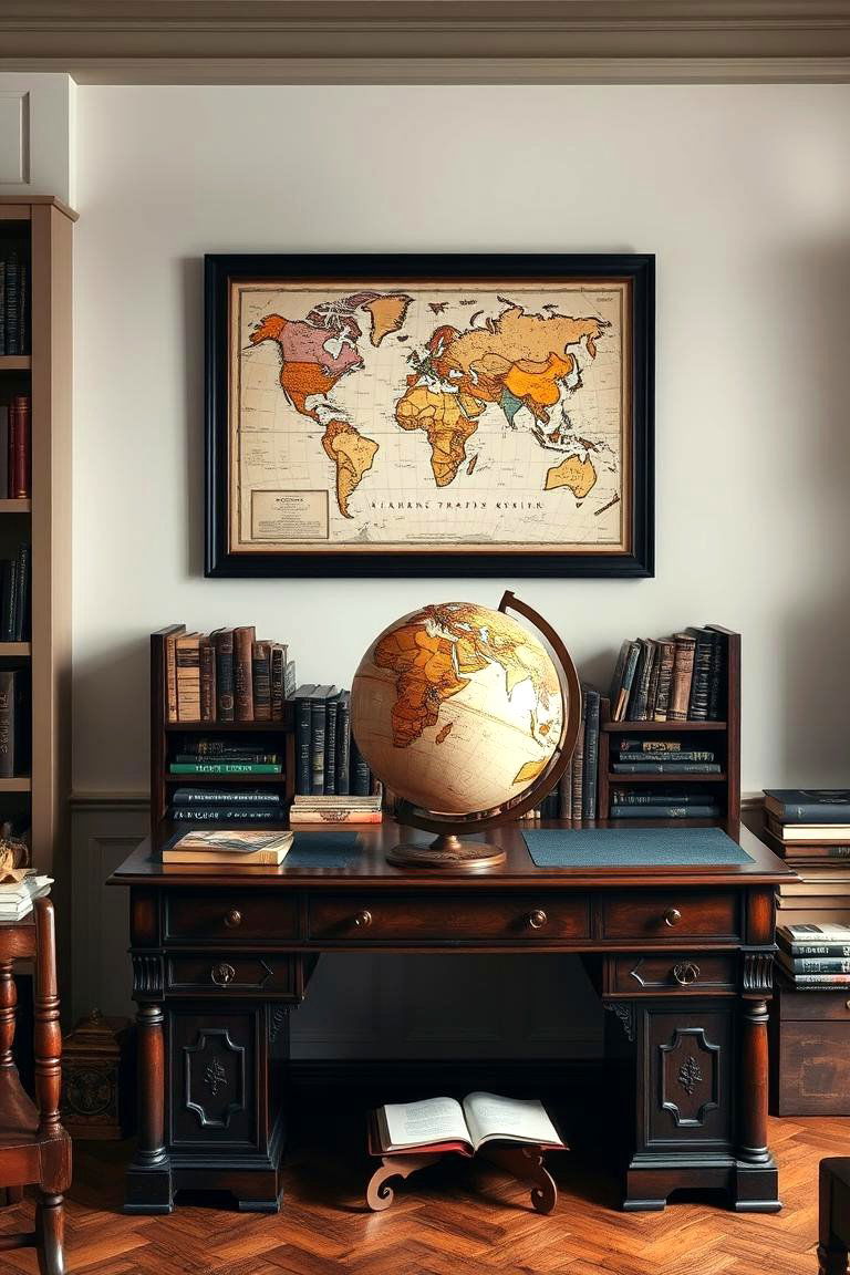 Old Maps and Globes as Decorative Items - 24 Vintage Decor Ideas