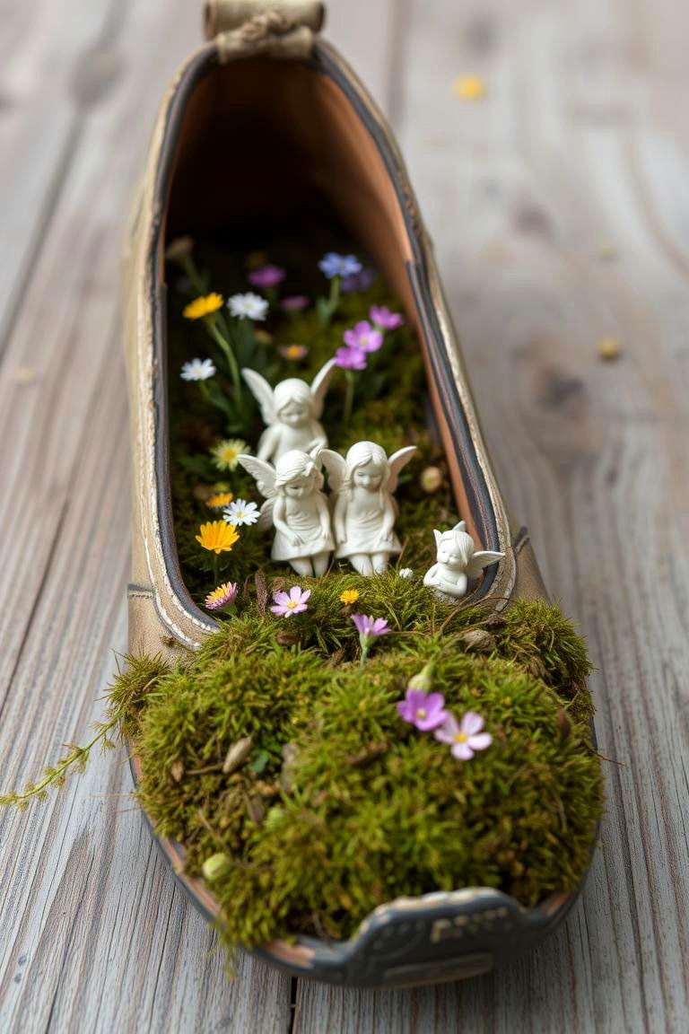Old Shoe Fairy Garden - 24 Fairytale Wedding Ideas