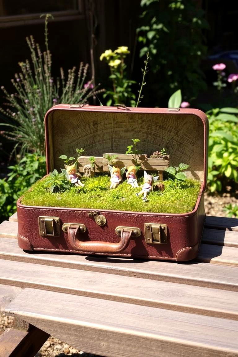 Old Suitcase Fairy Garden - 24 Fall Birthday Party Ideas