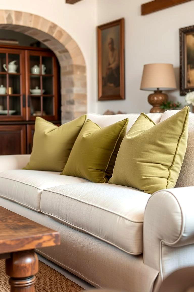 Olive Green Accents - 24 Tuscan Interior Design Ideas