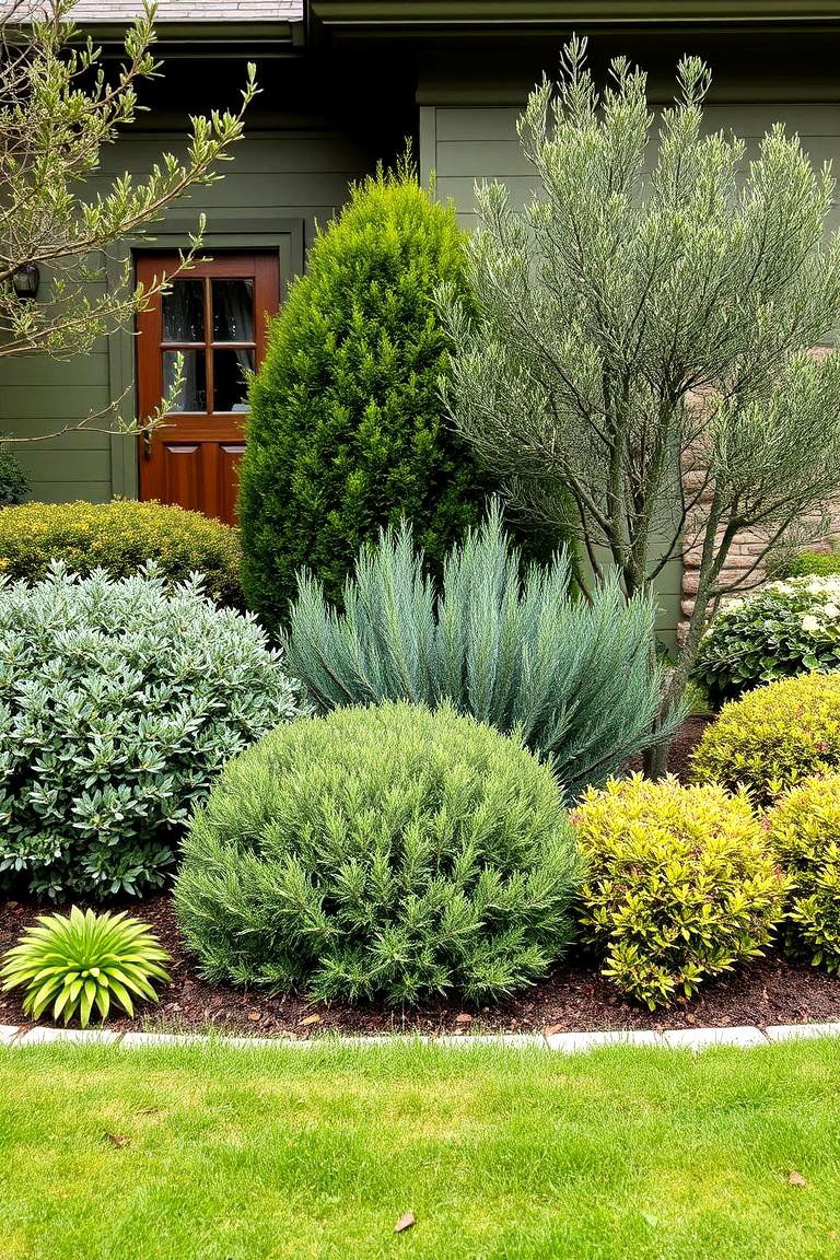 Olive Green Accents in Landscaping - 24 Olive Green House Exterior Ideas