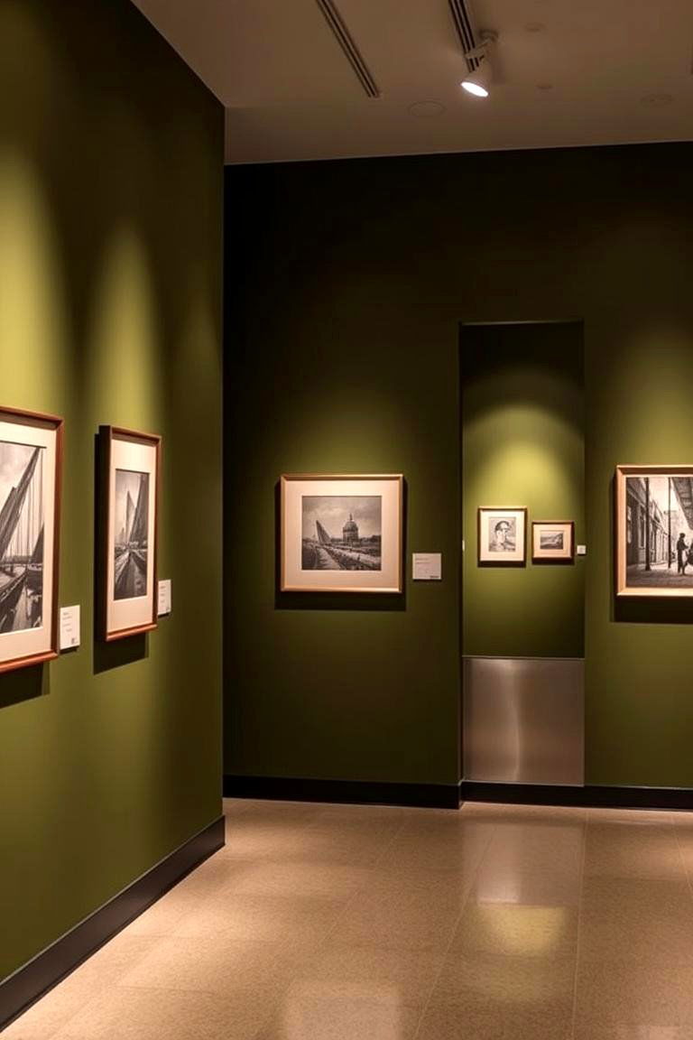 Olive Green Art Gallery Space - 24 Olive Green Room Ideas