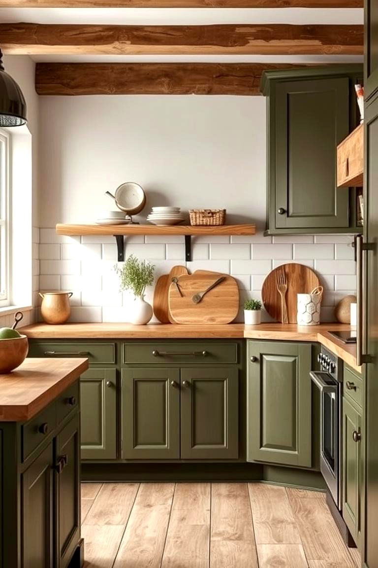 Olive Green Cabinets - 24 Kitchen Cabinet Color Ideas
