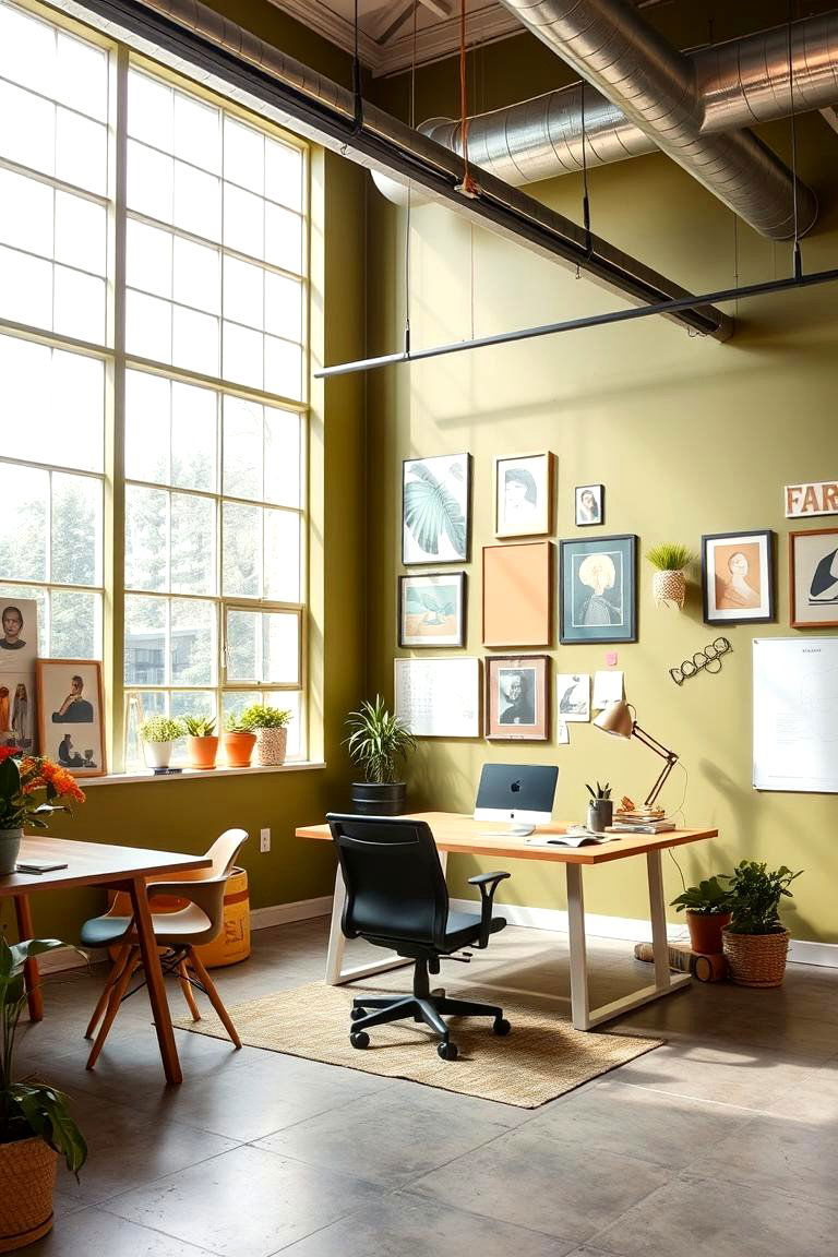 Olive Green Creative Studio - 24 Olive Green Room Ideas