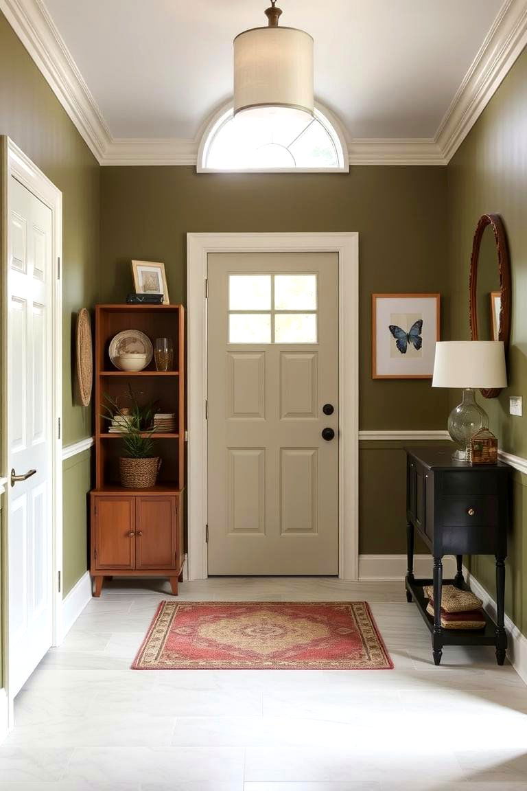 Olive Green Entryway Ambiance - 24 Olive Green Room Ideas