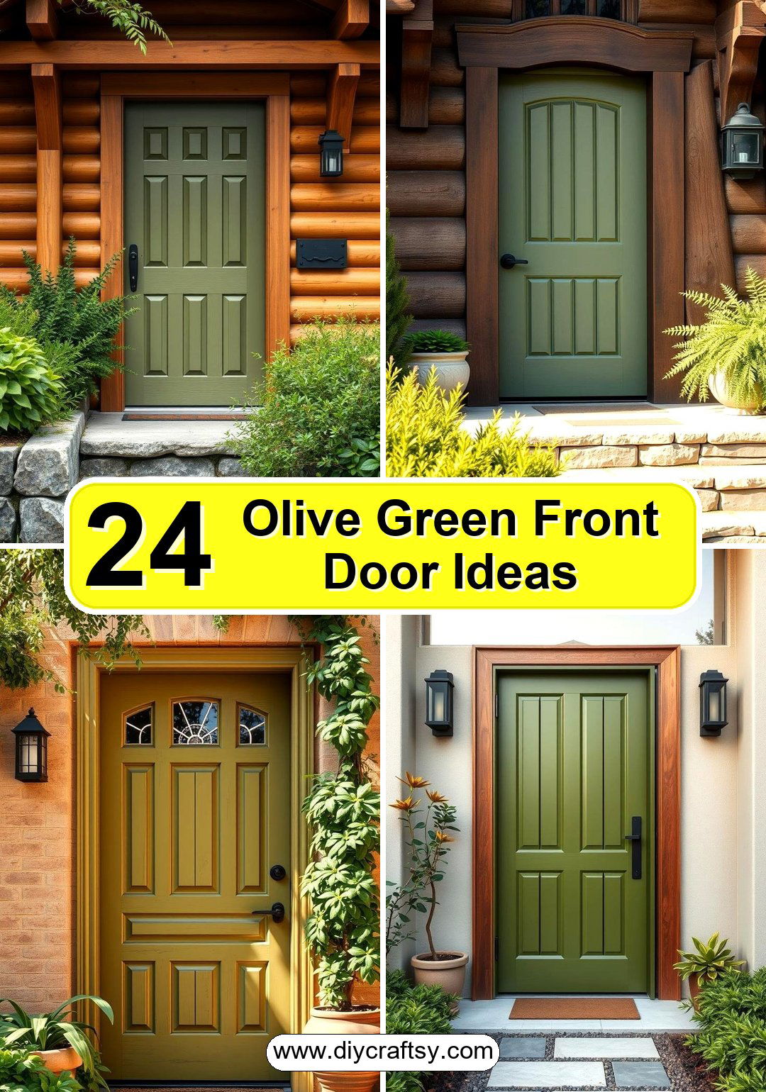 Olive Green Front Door Ideas