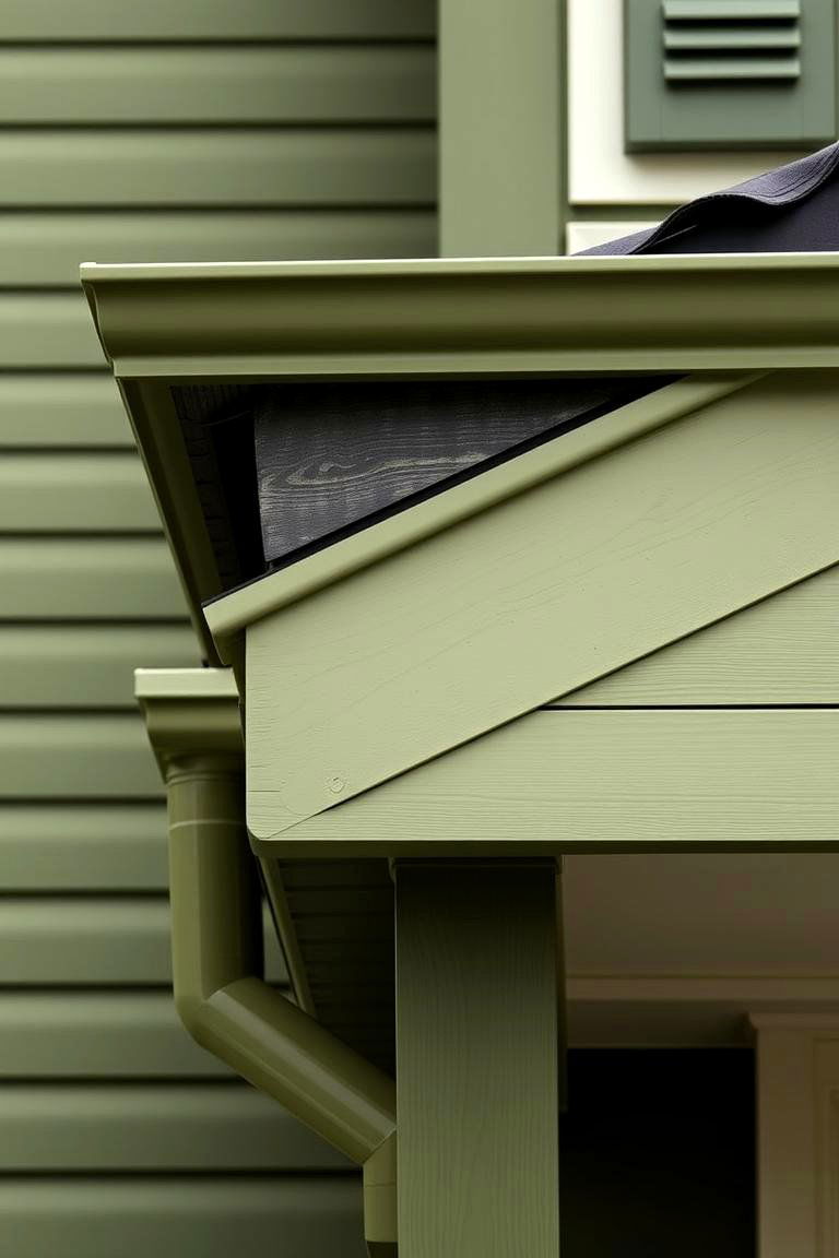 Olive Green Gutters and Downspouts - 24 Olive Green House Exterior Ideas