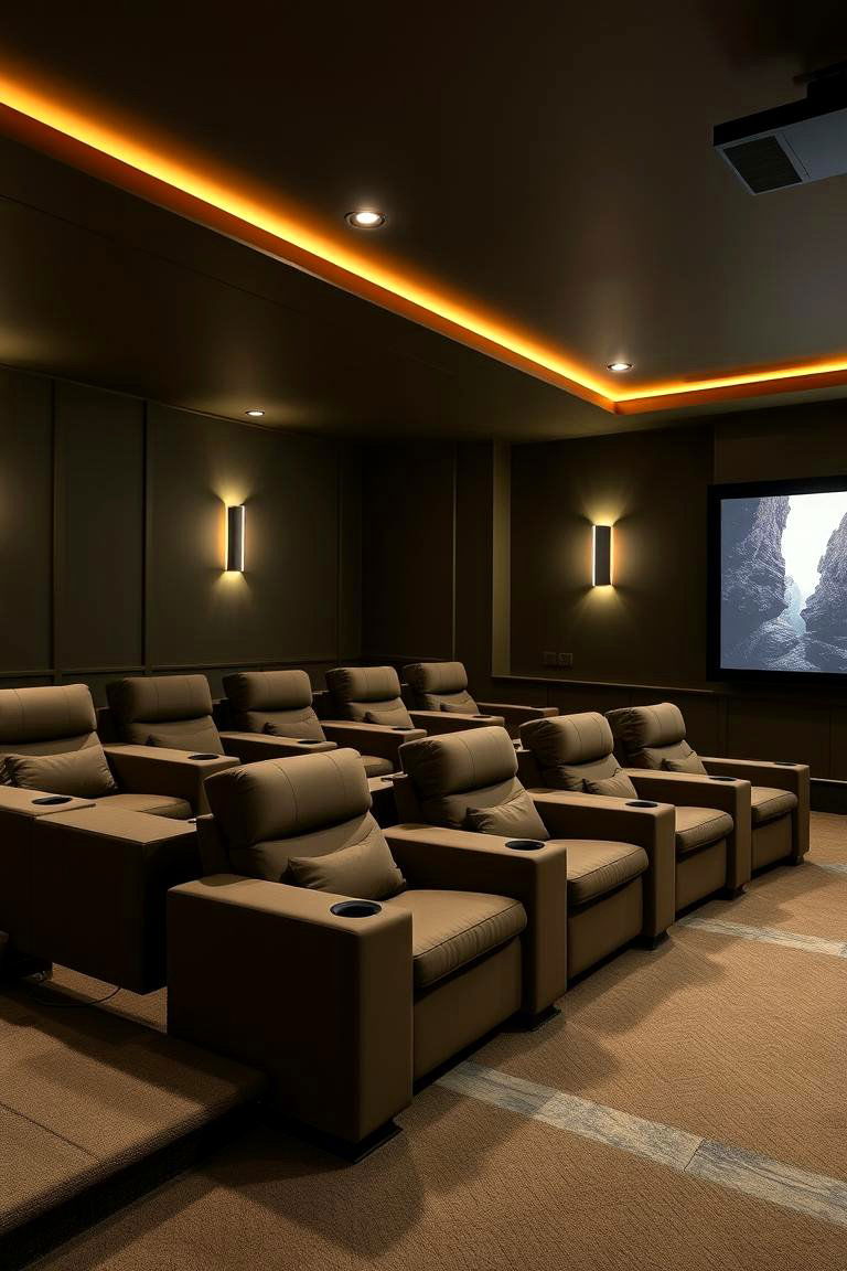 Olive Green Home Theater - 24 Olive Green Room Ideas