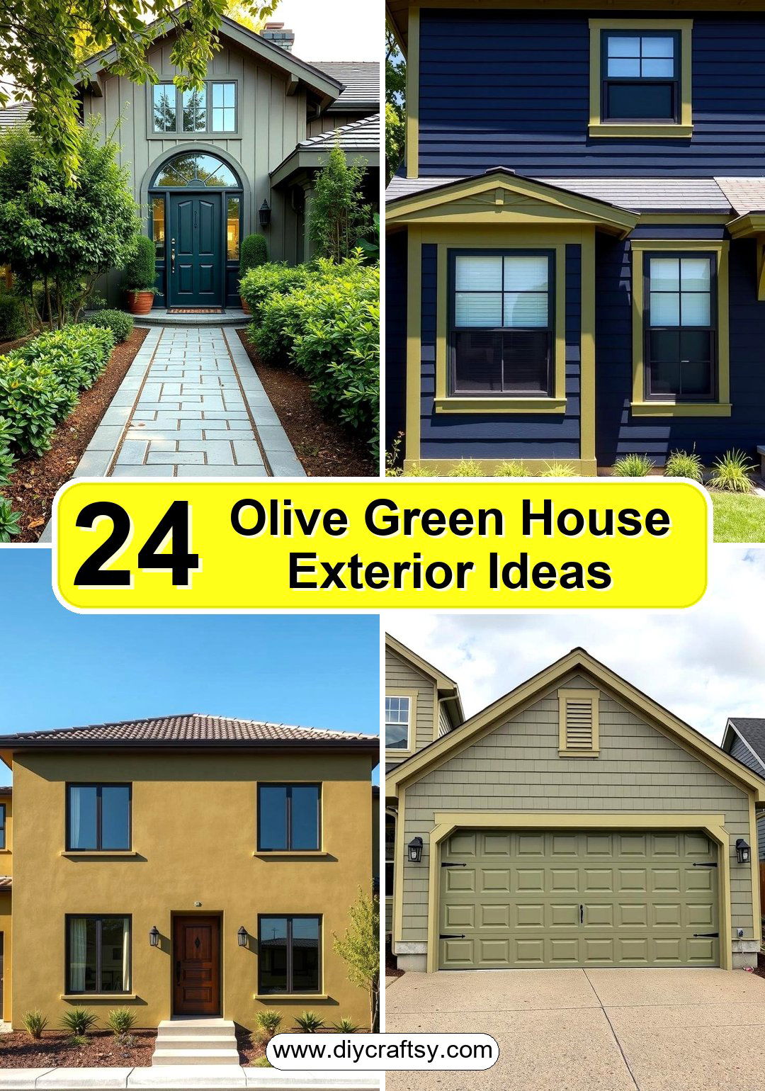 Olive Green House Exterior Ideas