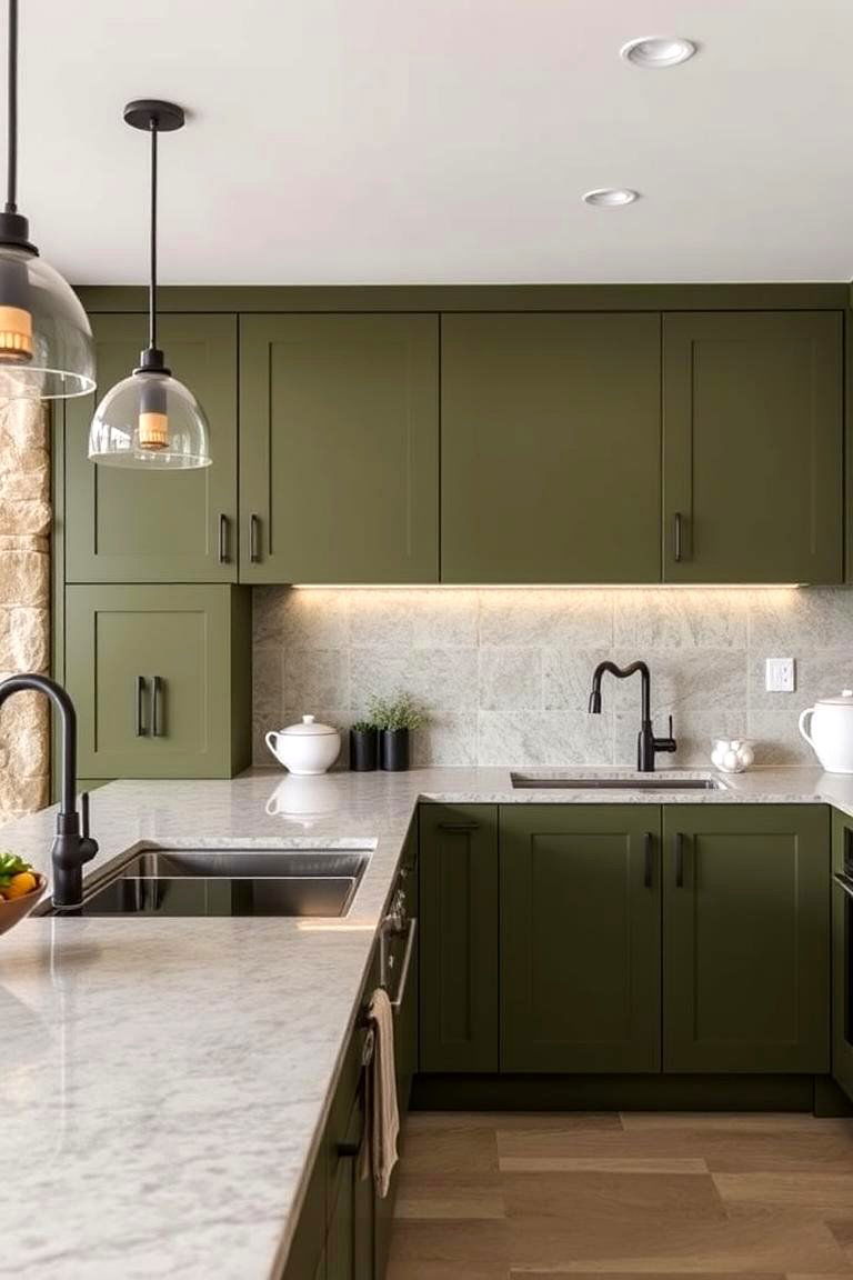 Olive Green Kitchen Chic - 24 Olive Green Room Ideas
