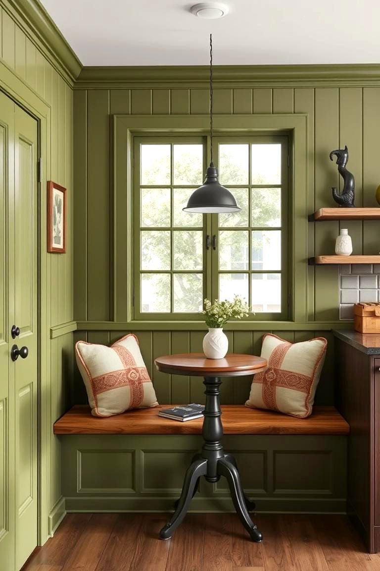 Olive Green Kitchen Nook - 24 Olive Green Kitchens