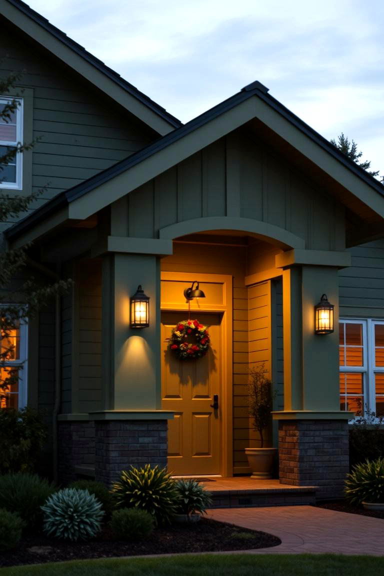 Olive Green Lighting Fixtures - 24 Olive Green House Exterior Ideas