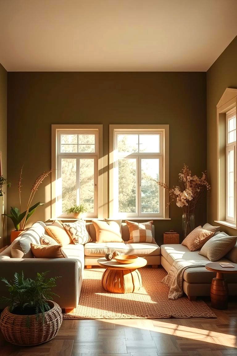 Olive Green Living Room Oasis - 24 Olive Green Room Ideas